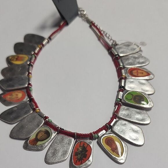 Pilgrim Danish Design Silver and Red Pendant Necklace - Picture 1 of 5